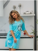 Халат Отражение голубой (велюр) Халат Отражение голубой (велюр)